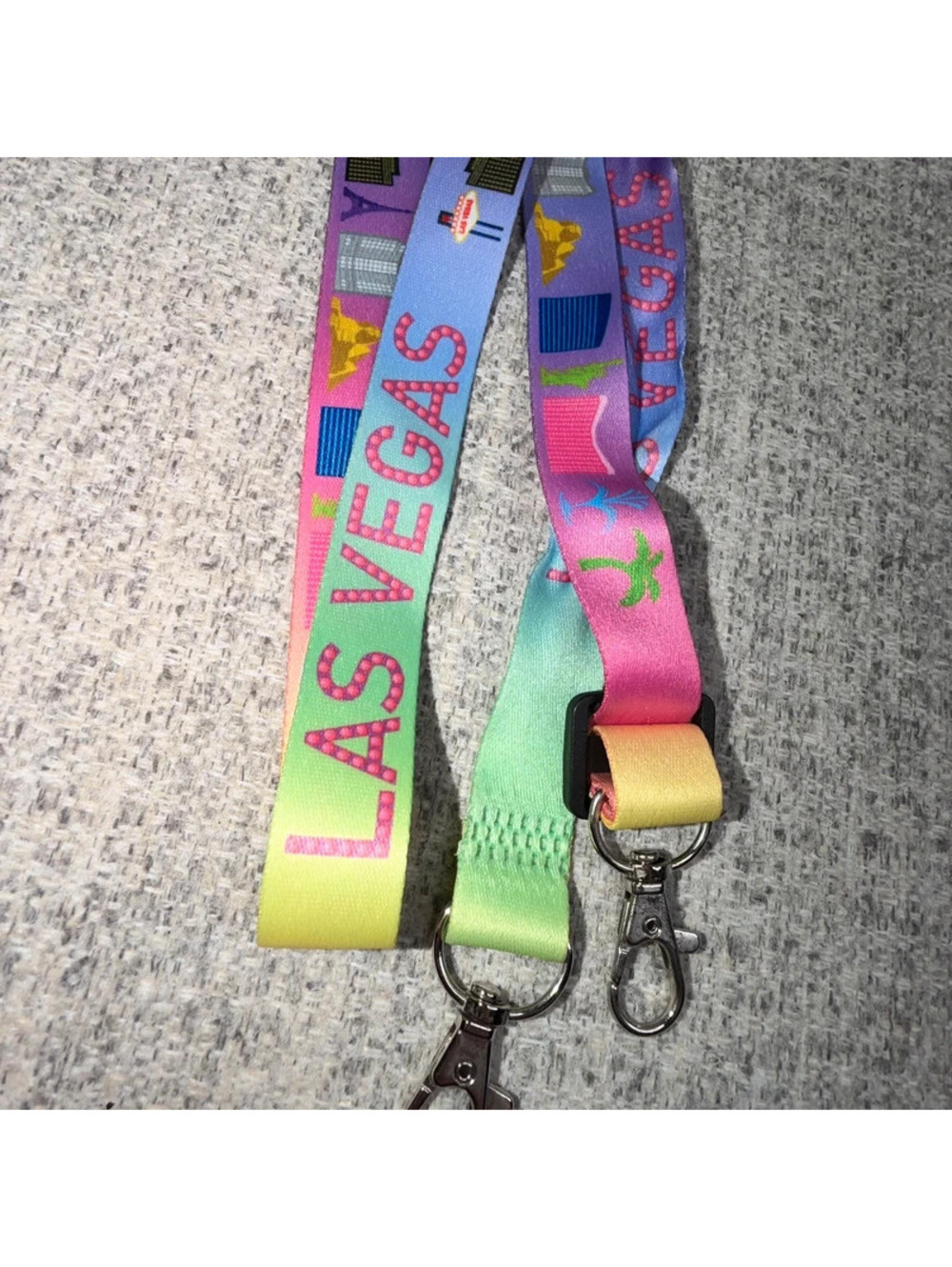 Las Vegas Colorful Casino Strip Souvenir Lanyard Badge ID Key Holder